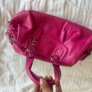 Coach Fuchsia Leather Satchel